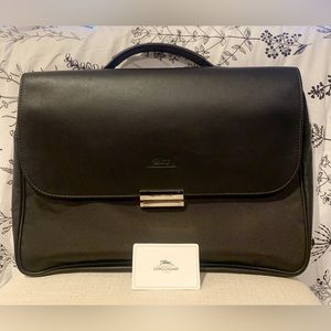 Longchamp portfolio bag, brief case dark brown Barely used